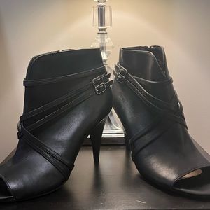 Vince Camuto Leather Peep Booties